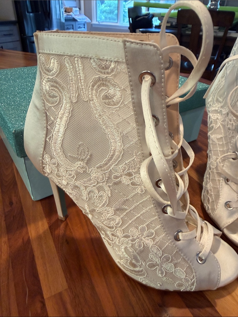 Betsey Johnson Marlo Ivory Lace Booties | Size 7.5 - Picture 7 of 9